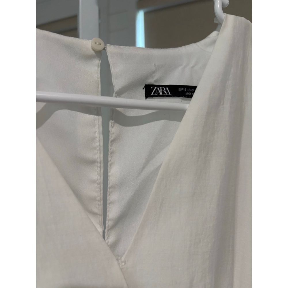 Zara White Mini Dress with Adjustable Waist, Women’s Size Small - Picture 6 of 9